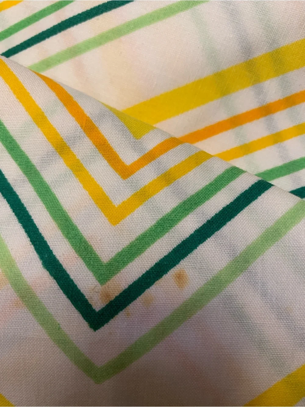 Cannon Monticello Twin Flat Sheet - Yellow & Green Chevron